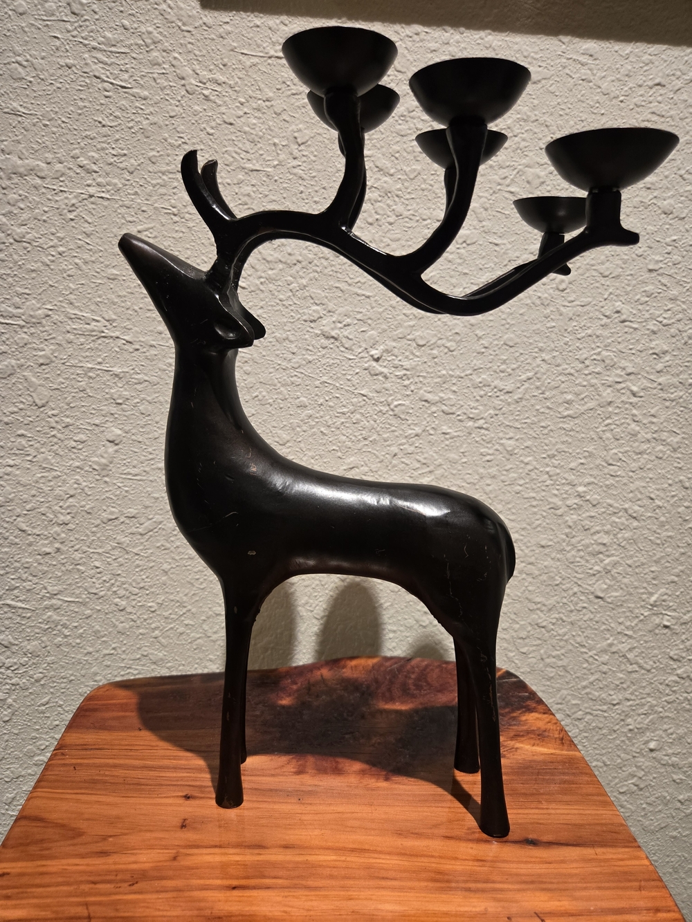 Dark Brown Reindeer Candleholder Holiday Decor